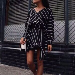 Bar III Black and White Striped Dress